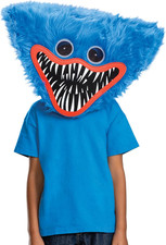 Huggy Wuggy Plush Mask, Official Poppy Playtime Costume Mask Accessory for Kids