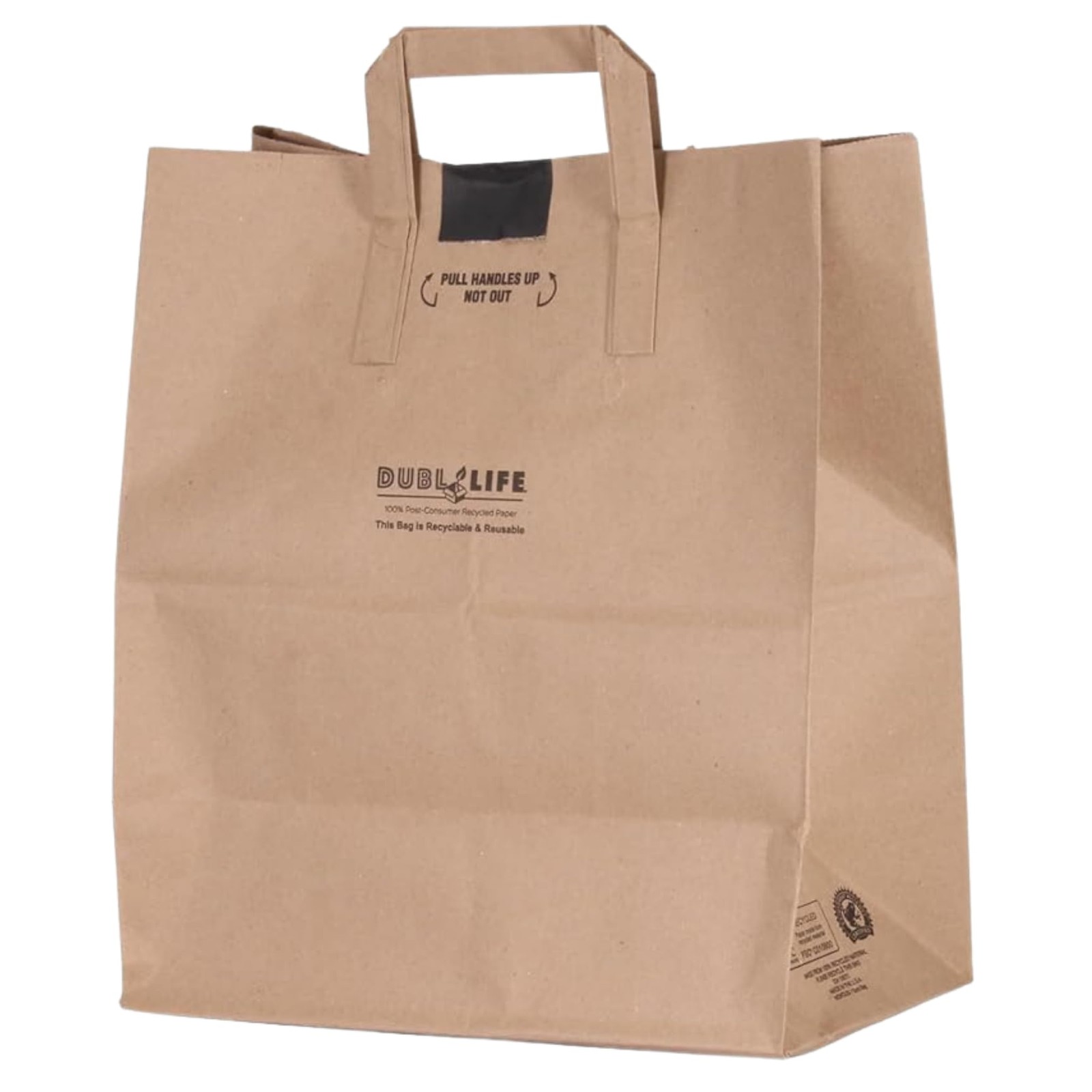 DURO 18072 70# Brown Grocery Bags with 1 Count (Pack of 25), Kraft