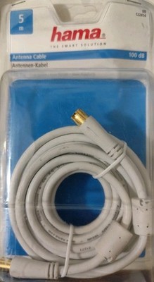 Hama Sat HQ Antennen-Kabel Koax/Koax M/W Vergoldet 5m 100dB Weiß