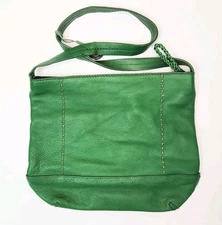 The Sak Green Leather Crossbody Bag Adjustable Strap 