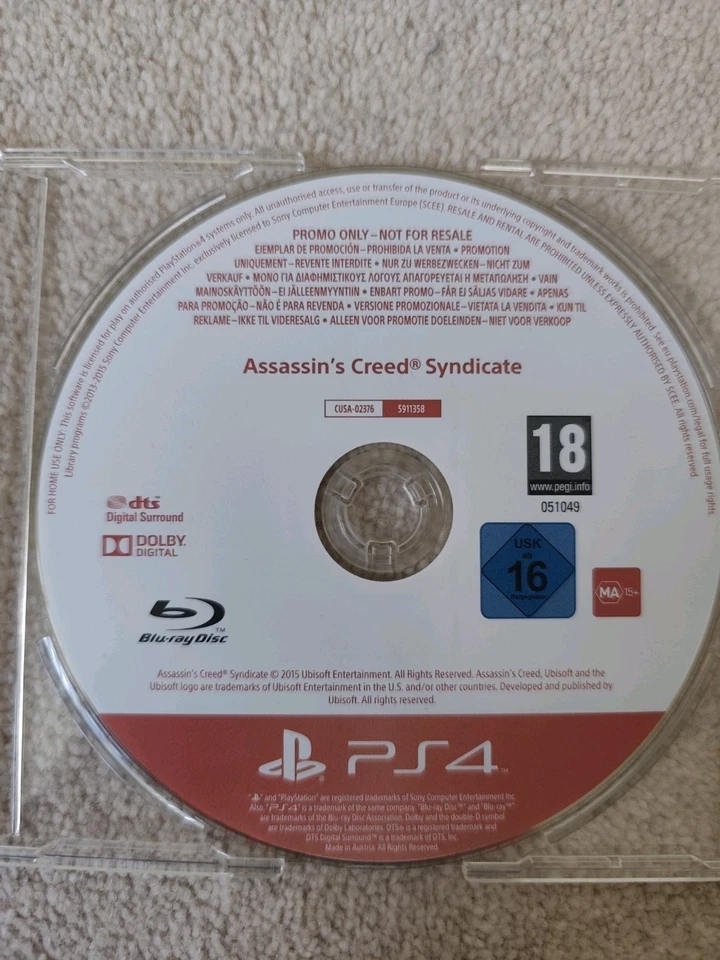 Assassin's Creed Syndicate PS4 PROMO Rare PlayStation 4 Promotional (FULL GAME) - Image 2 of 2