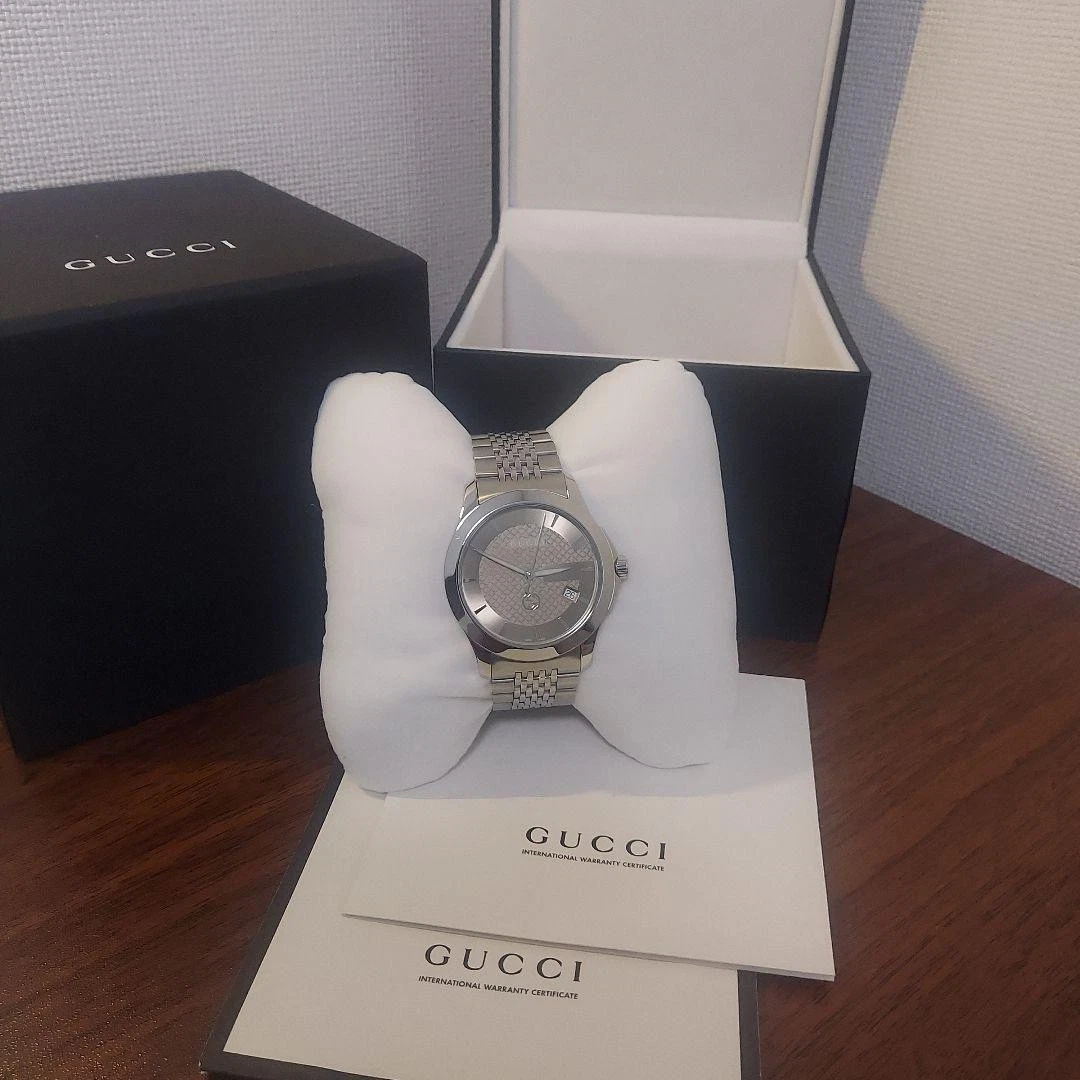 Gucci G Timeless Orologio Uomo 38mm Acciaio Cristallo Zaffiro Quarzo Quadrante Marrone da J