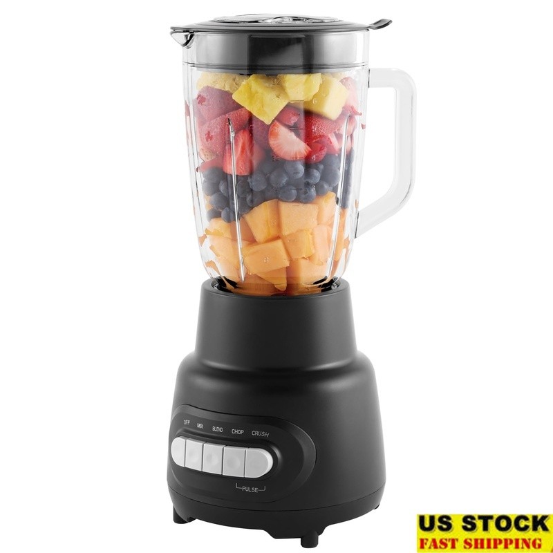5 Speed Glass Jar Blender 48Oz 500W Ice Crush Mix Chop Pulse Dishwasher Safe New