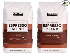 2 Packs Kirkland Signature Dark Roast ESPRESSO BLEND Coffee 2.5 lbs Each