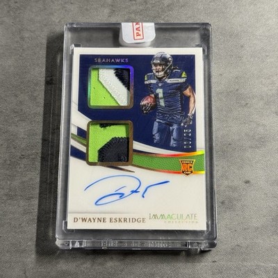 D'Wayne Eskridge2021 Panini Immaculate Rookie Patch Auto /25 Dual On Card RC