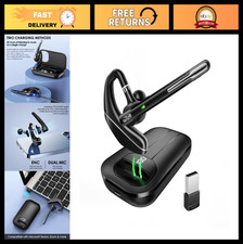 Wireless Bluetooth Headset V5.3, Noise Cancelling Earpiece, 1000mAh Case, 96H Ta