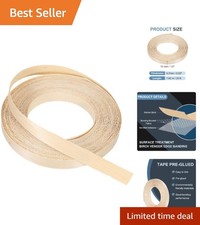 Birch Edge Banding 1/2" x 25 ft - Pre-Glued Wood Veneer Tape for Restoration
