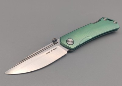Real Steel Messer Luna Maius SPRING GREEN Backlock Folder N690 Stahl Titan