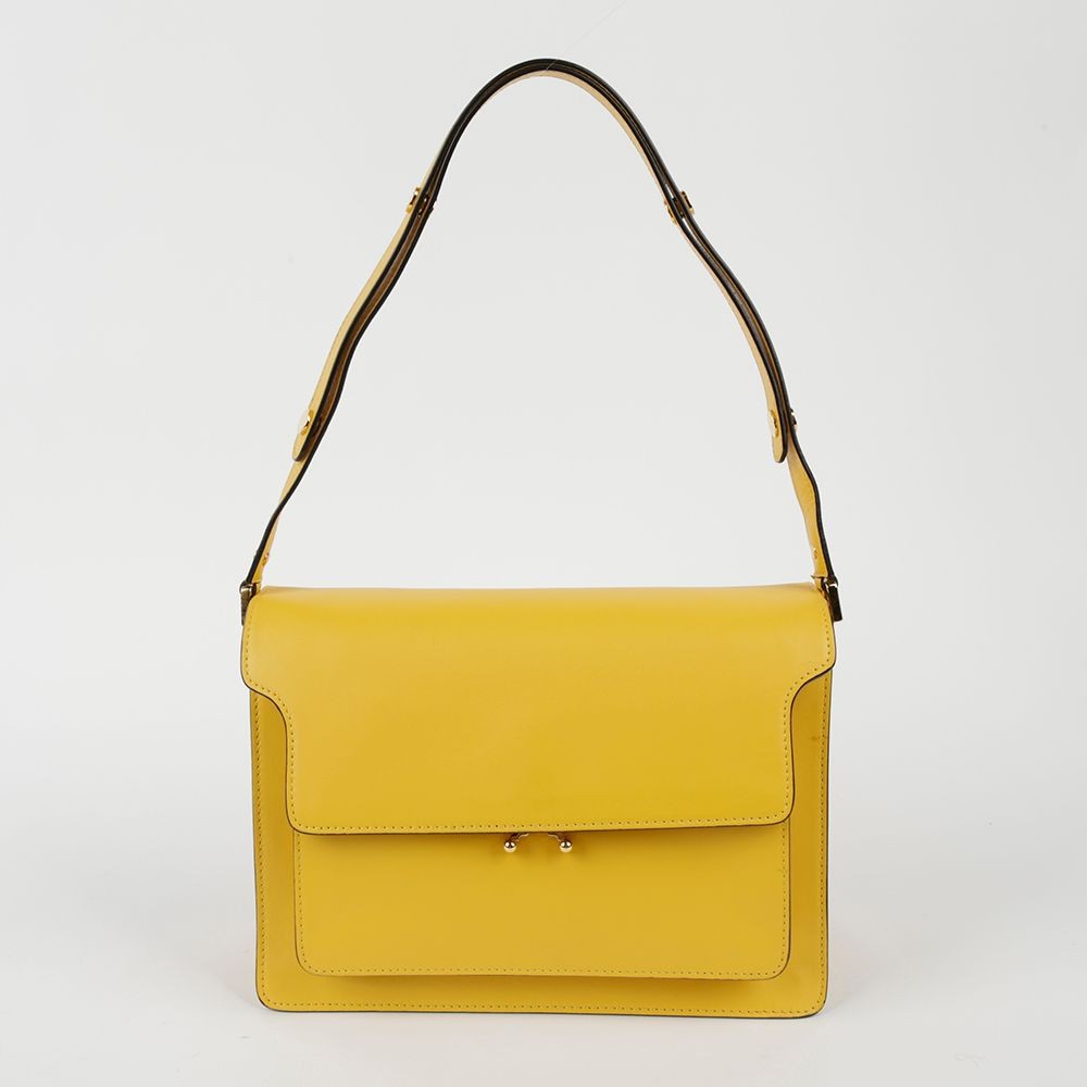 Marni Yellow Leather Trunk Shoulder and Crossbody Bag 12345