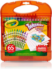 Crayola Twistables Colored Pencils Set 65 Pieces (25 Pencils + 40 Paper Sheets),