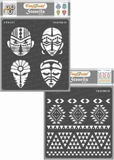 CrafTreat Reusable Tribal Stencils for Painting on Wood, Wall, Tile, Canvas,...