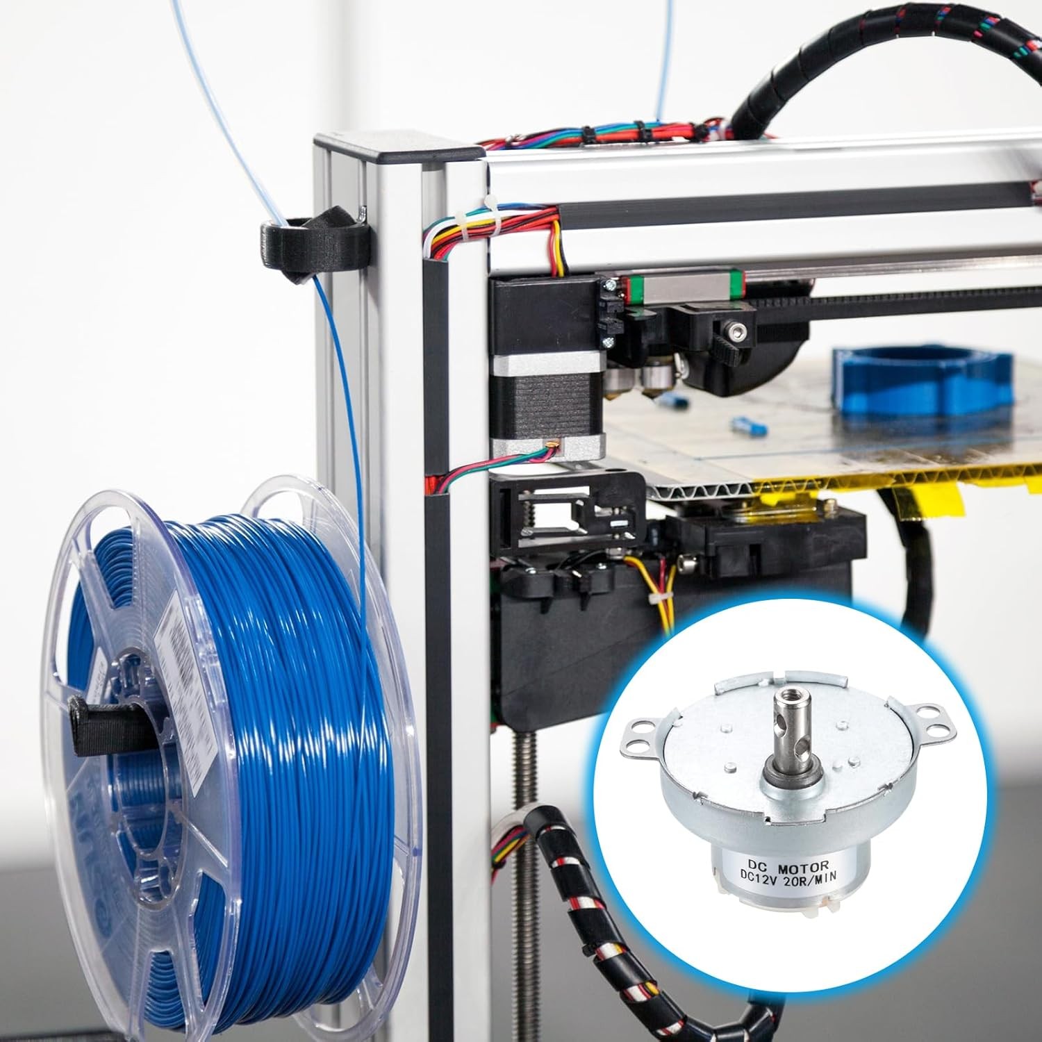 MECCANIXITY Slow Speed Motor JS-50T Electric Brushed Gear Motor, 12V... 