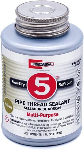 No. 5 25631 Pipe Thread Sealant, Lubricates & Protects Threads, Soft Setting