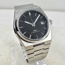 CUSTOM PRX BLACK/SILVER TEXTURED AUTOMATIC NH35 MOVEMENT MEN'S WATCH