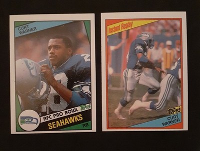 1984 Topps Curt Warner (RCs) #198, Plus Instant Replay Card #199, Set Break 