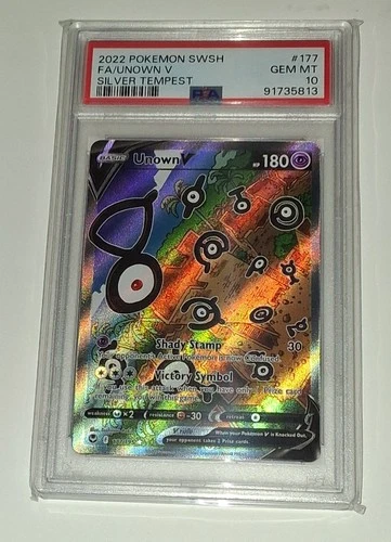 Pokemon Unown V Silver Tempest #177 PSA 10