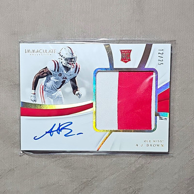 Panini 2019 Immaculate Collegiate A.J. Brown RC Auto Patch #105 /25 Ole Miss