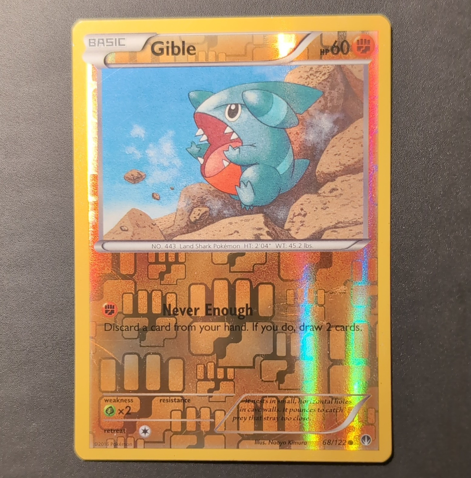 Pokemon TCG Nintendo Gible Breakpoint 68/122 Common Reverse Holo Basic 60 HP