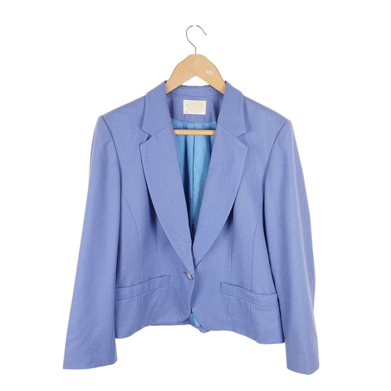 Pendleton Women's Light Blue 100% Wool Single But… - image 1