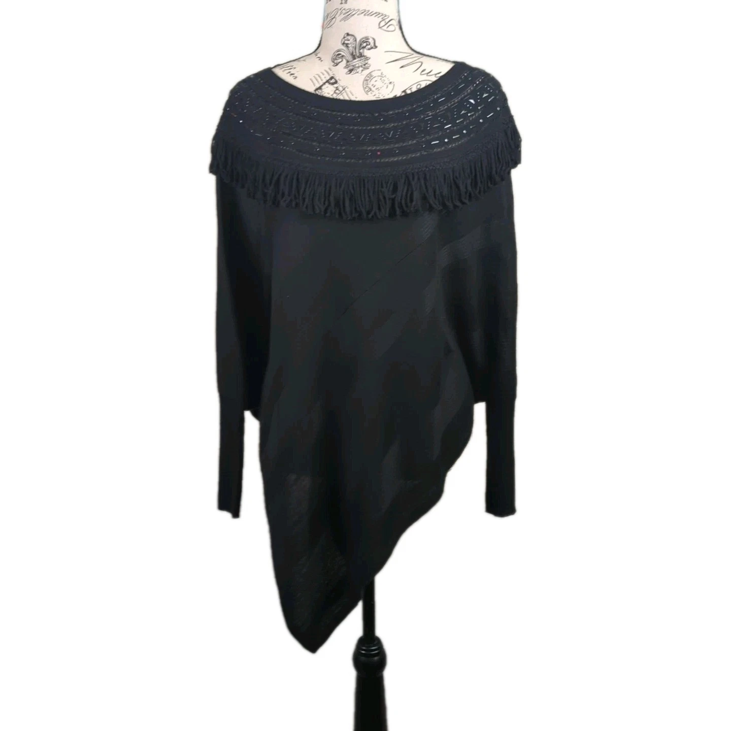 White House Black Market XS Women's Poncho Sweater w/ Fringe & Beads
Opens in a new window or tab