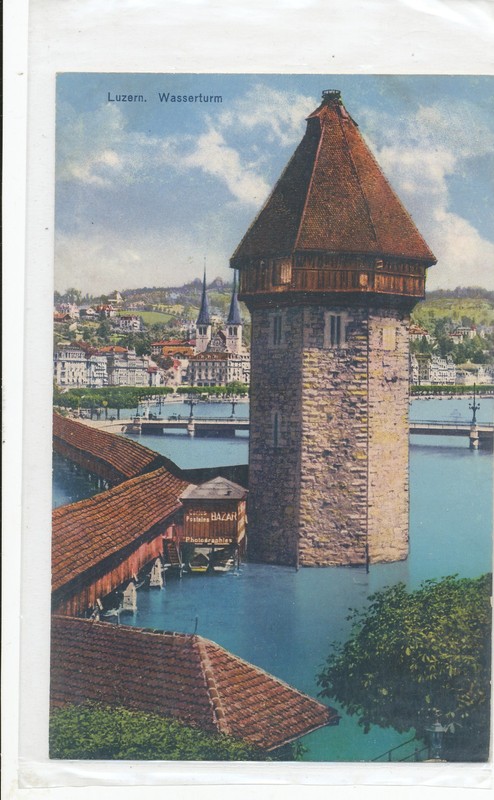 Switzerland LUZERN WASSERTURM postcard #4543