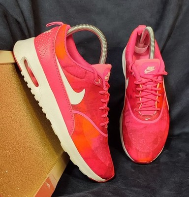 Size 8.5 - Nike Air Max Thea Fireberry, Pink, Powder White, Total Orange