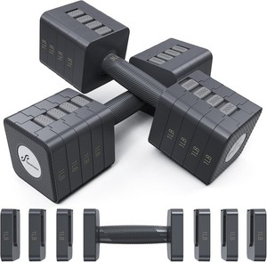 Adjustable Dumbbells Hand Weights Set 5 in 1 Weight Adjustment 10 LB Dumbbells