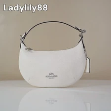 NWT Coach CN011 Mini Payton Bag Pebble Leather Silver/Chalk $188