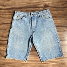 Levi's 550 Jean Shorts Mens 32 Blue Straight Regular Fit Orange Tab Vintage USA
