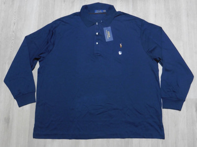 Polo Ralph Lauren Men 3XB Golf Polo Shirt Soft Touch French Navy LS Collared NWT