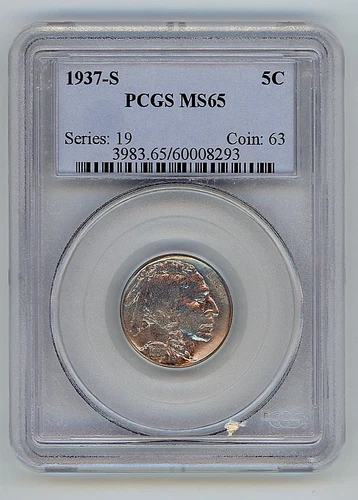 1937 S United States Buffalo Nickel PCGS MS65
