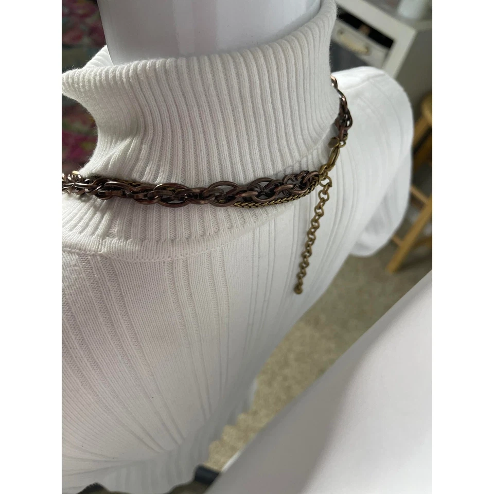 Collar colgante Chico's metales mezclados con cobre bruñido firmado bisutería Foto 4 de 4