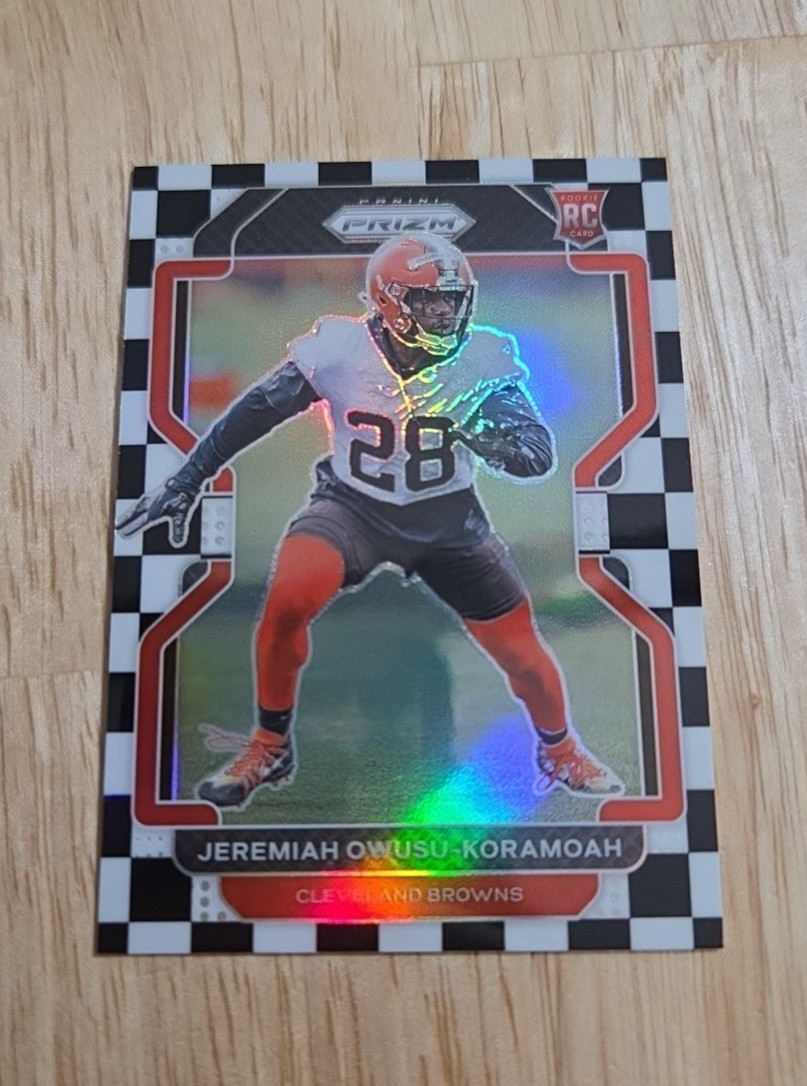 Jeremiah Owusu-Koramoah Panini Prizm #389 Black & White Checker