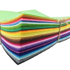 42pcs Felt Fabric Sheet Assorted Color Felt Pack DIY Craft Squares Nonwoven ...