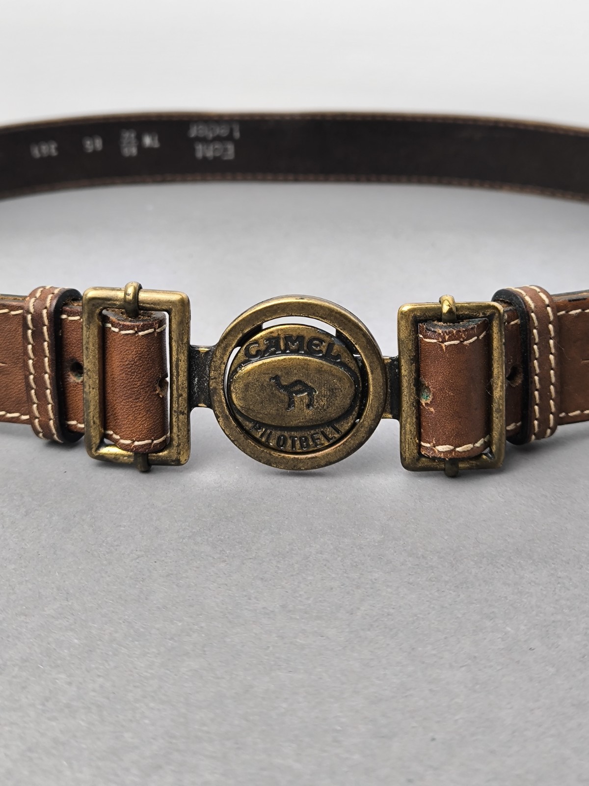 Muy Raro Vintage Cinturón Cuero Camel - Cinturón Piloto