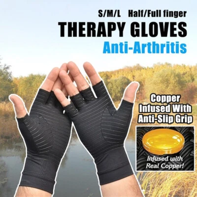 1 Pair Copper Arthritis Compression Gloves Hand Support Joint Pain Relief USA
