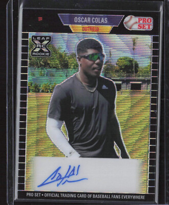 Oscar Colas 2021 Leaf Pro Set Metal XRC Auto Autograph Black Wave Parallel #/10