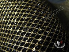 Accordion Grille Lining Soft Cloth 18" x 7" BLACK / GOLD MESH Import from Italy