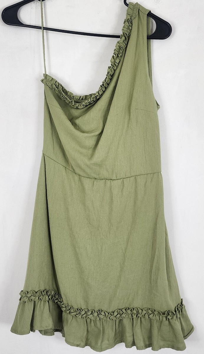 francesca's sage green dress Blue Rain NWT Womens One Shoulder Size S MSRP $50 Tams Gowns & Hoods