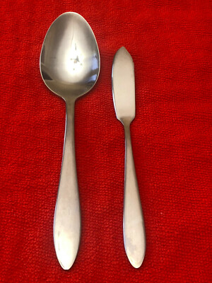 Oneida Community Stainless Flatware Serving Spoon Butter Knife 