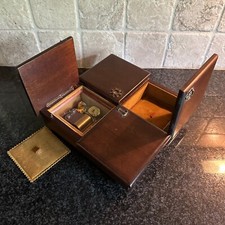 Vintage RARE Reuge Wood Music Box 4 Door Sections Nautical Edelweiss Swiss MCM *