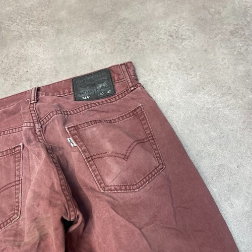 Levis Denim Jeans Mens 30" Baggy Relaxed Fit USA Vintage Trousers, Burgundy - Picture 8 of 11