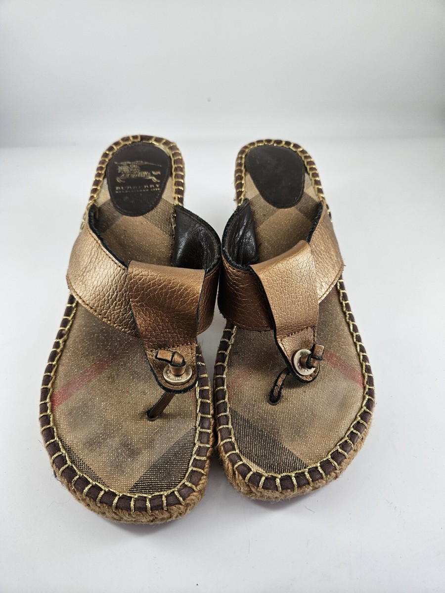 Burberry Nova Check Espadrille Wedge Sandals Classic Luxury  display picture 1