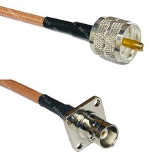 RG400 PL259 UHF Male to BNC Flange Female RF Cable FAST-SHIP LOT