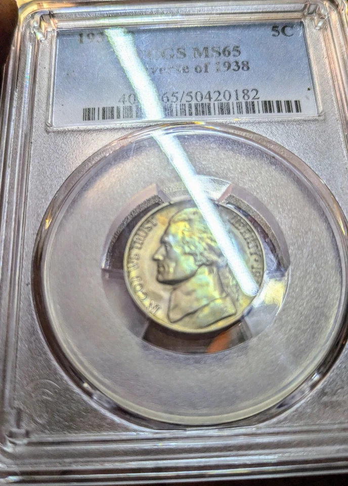 1939-D 5C Reverse of 38 Jefferson Nickel  PCGS MS65FS "GEM" - Image 2 of 4