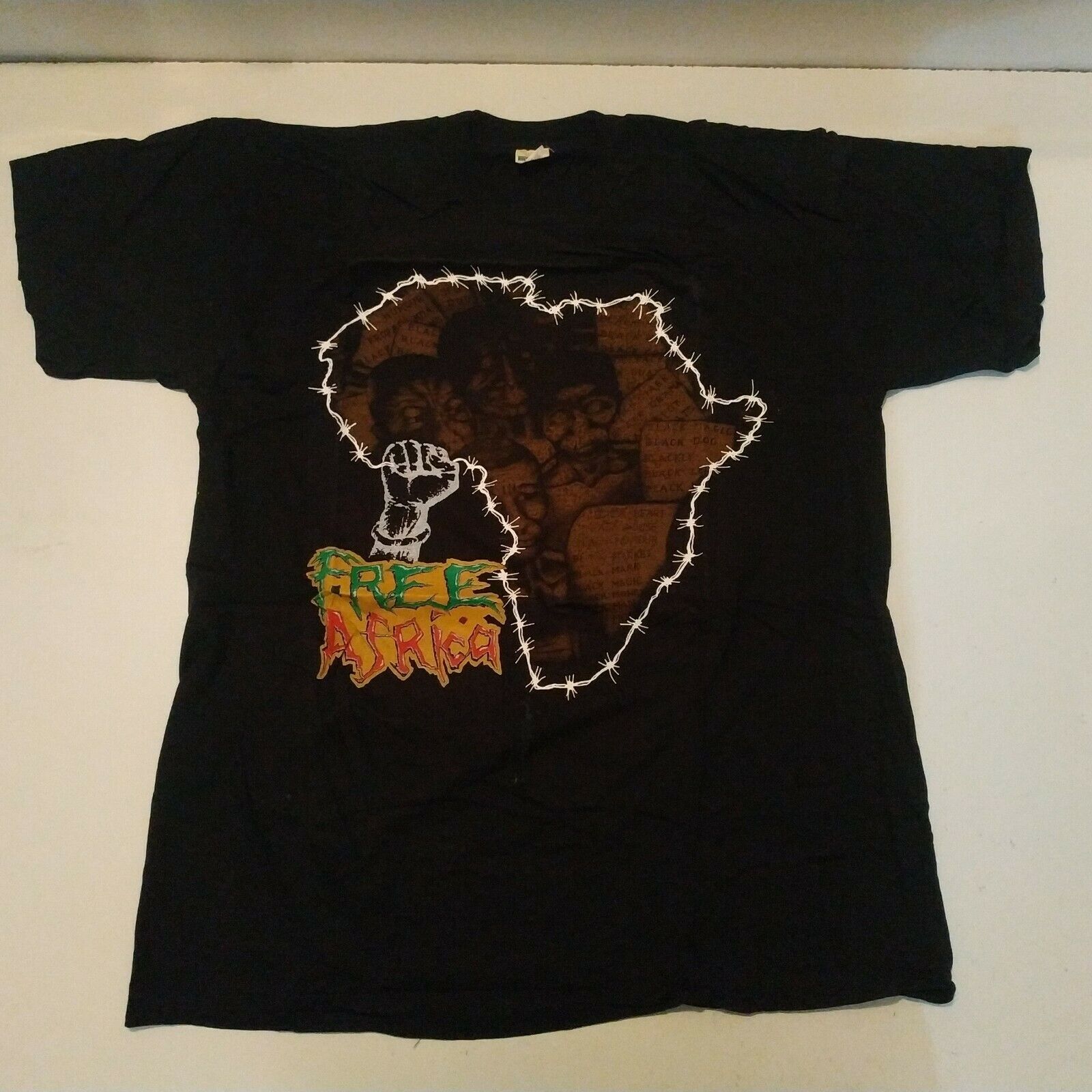 Vintage  FREE AFRICA   Unused  80s 90s T SHIRT   … - image 1