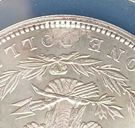 1881 STRUCK THRU DEBRIS MORGAN SILVER DOLLAR ANACS AU58 PICTURES INCLUDED - Image 4 of 4