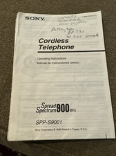 Vintage Sony Spread Spectrum 900 SPP-S9001 Cordless Phone Instructions JL 