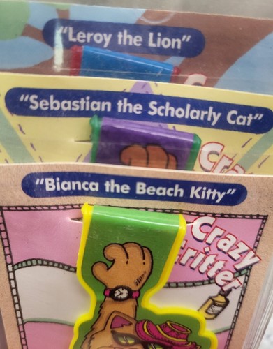 Set Of 3 CRAZY CRITTER Collector Book Marks Lion Cat Kitten year 2000 - Picture 3 of 10