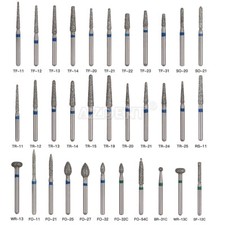 Dental Diamond Burs FG Pointed Football Shape - 368/023SC Super Coarse (10/25/50 Pcs)